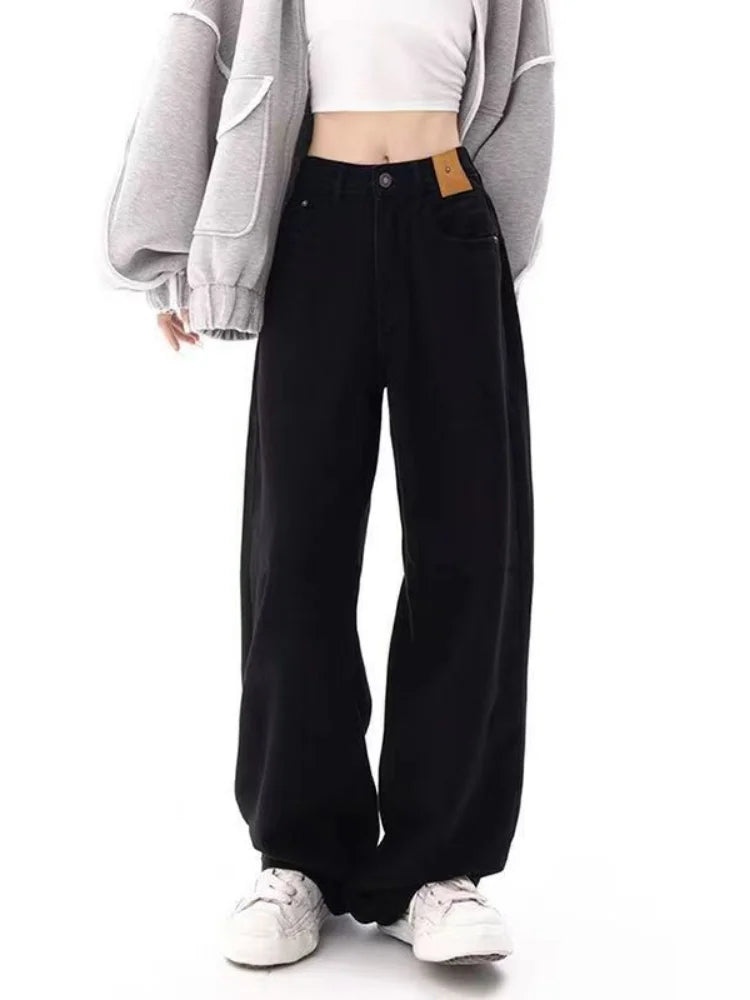 Black Baggy Oversize Y2k Sweatpants Harajuku Korean Wide Leg Denim Pant