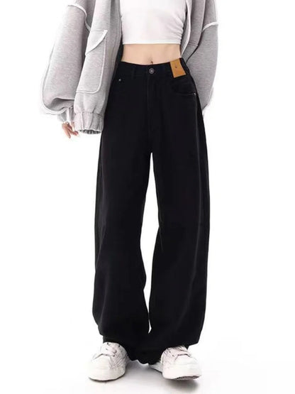 Black Baggy Oversize Y2k Sweatpants Harajuku Korean Wide Leg Denim Pant