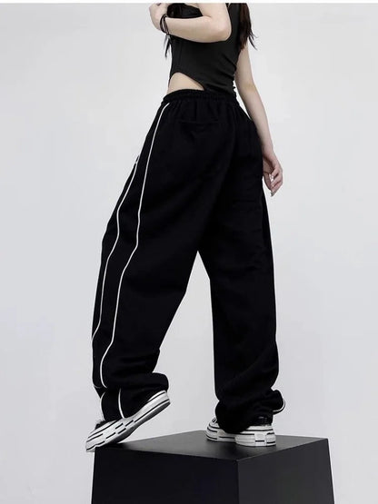Black Baggy Jogging Sweatpants Y2k Cyber Punk Oversize Pant