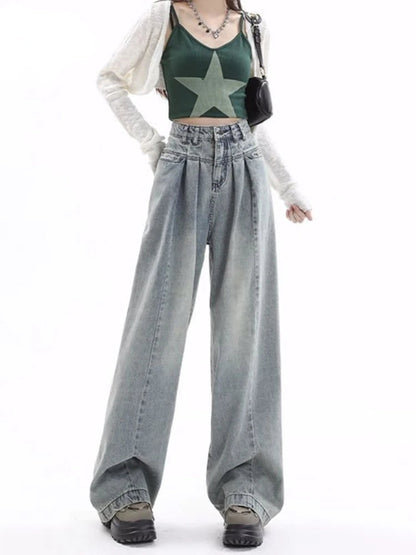 Blue Baggy Y2k Gyaru Oversize Wide Leg Denim Harajuku Pant