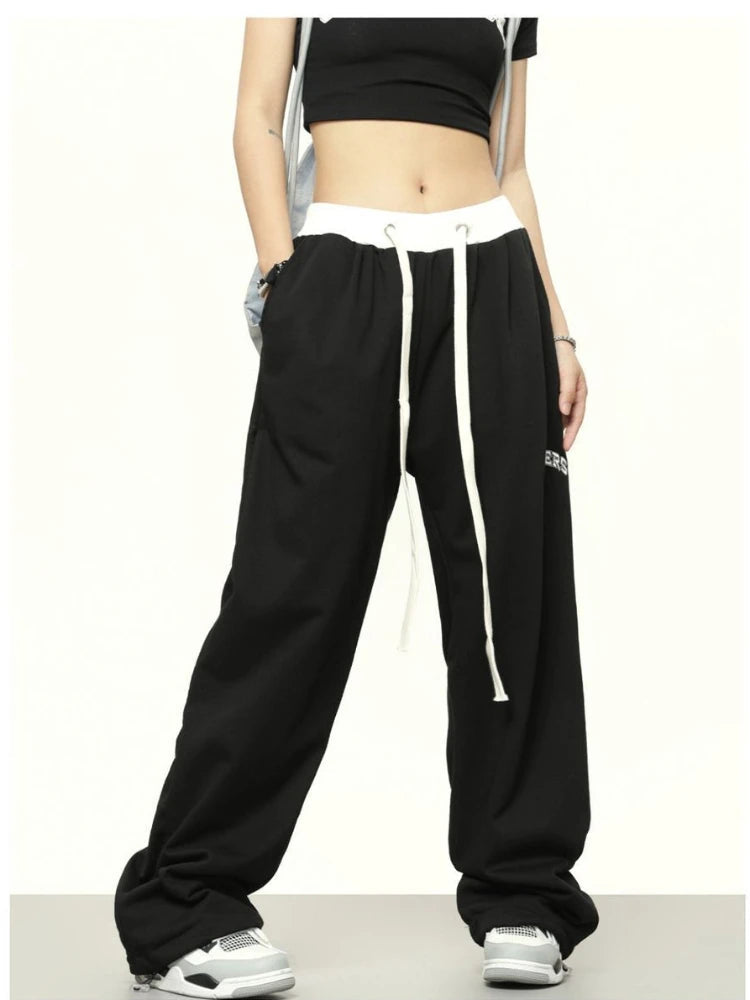 Hippie Y2k Gray Jogger Sports Kpop Harajuku Patchwork Pant
