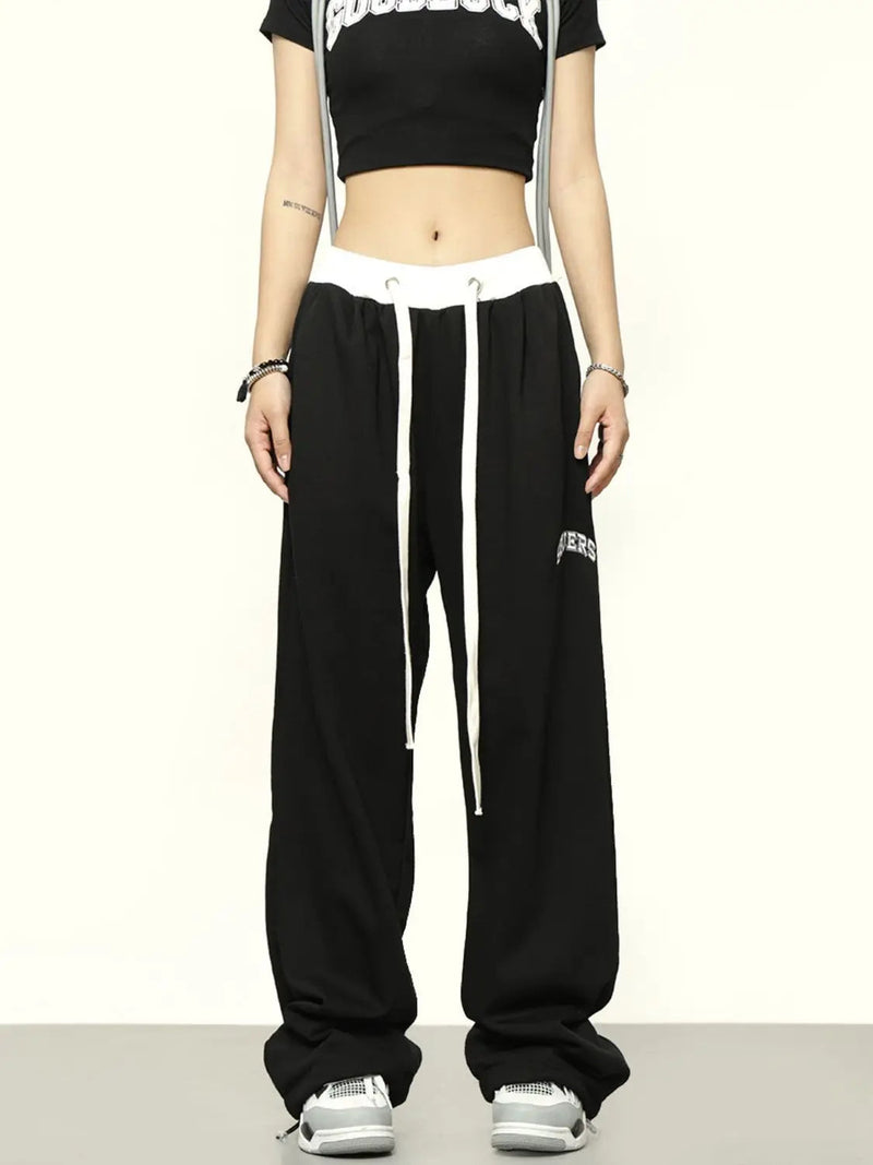 Hippie Y2k Gray Jogger Sports Kpop Harajuku Patchwork Pant