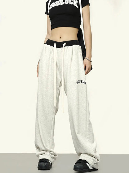Hippie Y2k Gray Jogger Sports Kpop Harajuku Patchwork Pant