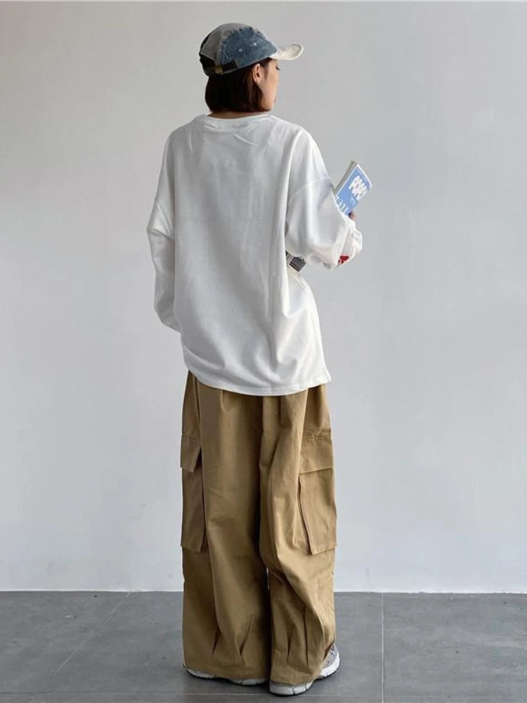 Green Cargo Y2k Hippie Kpop Harajuku Oversize Wide Leg Pant