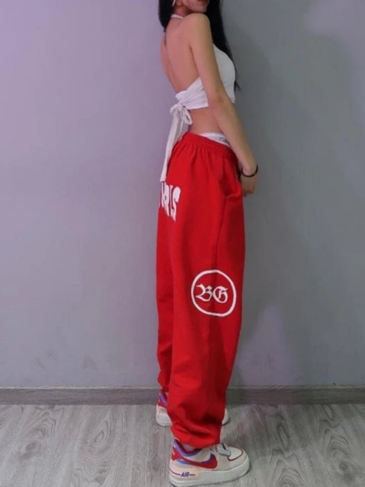 Gray Jogging Sweatpants Korean Oversize Loose Pant