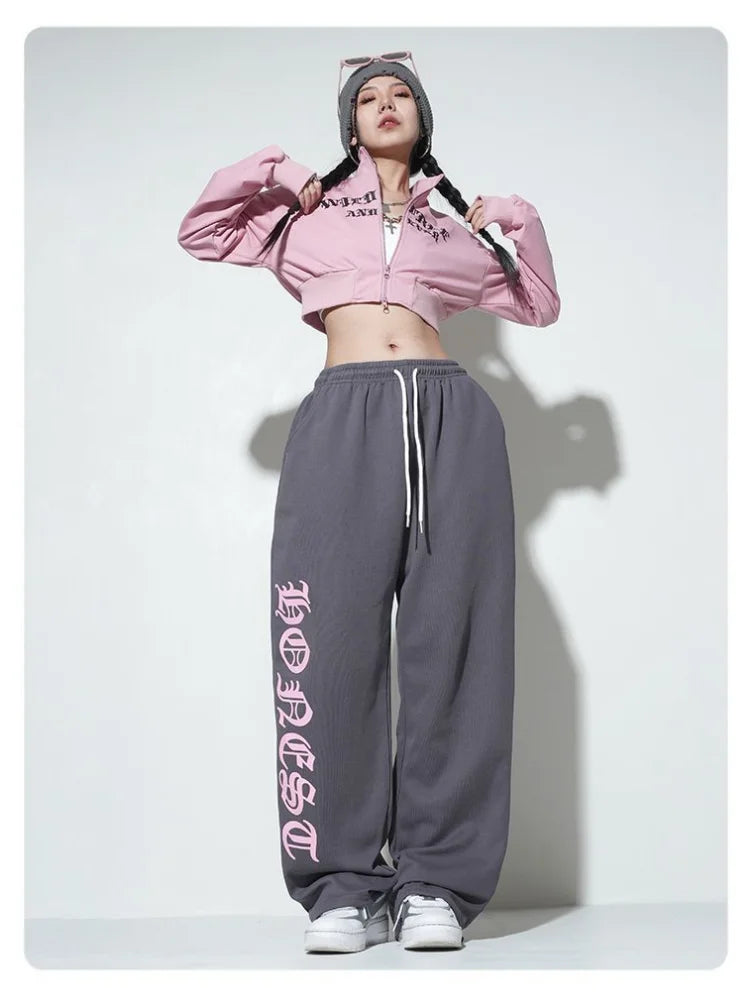 Gray Oversize Y2k Sweatpants Harajuku Letter Jogging Sports Pant