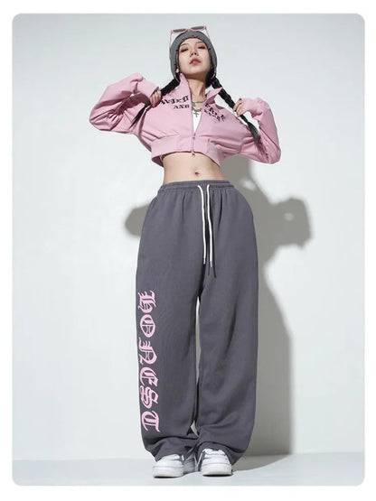 Gray Oversize Y2k Sweatpants Harajuku Letter Jogging Sports Pant