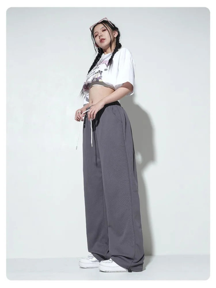 Gray Oversize Y2k Sweatpants Harajuku Letter Jogging Sports Pant