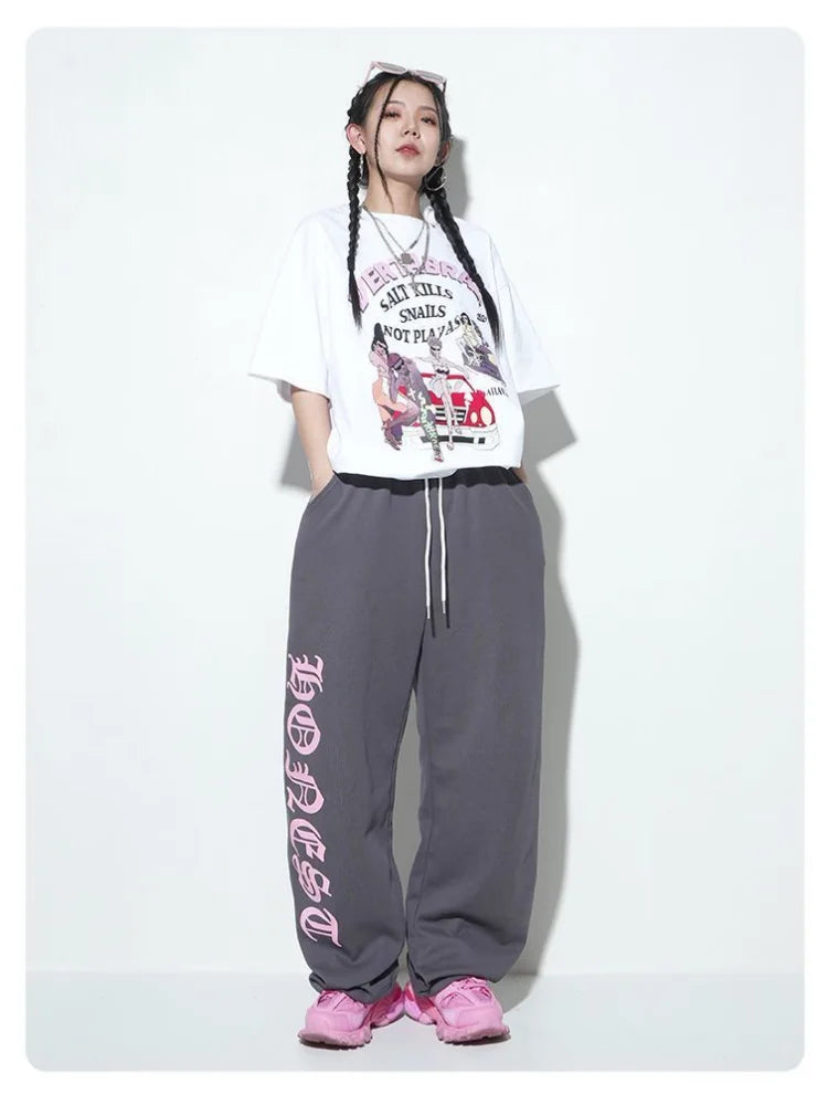 Gray Oversize Y2k Sweatpants Harajuku Letter Jogging Sports Pant