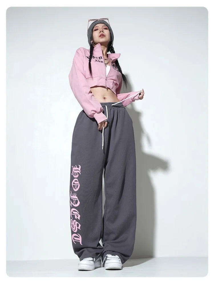 Gray Oversize Y2k Sweatpants Harajuku Letter Jogging Sports Pant