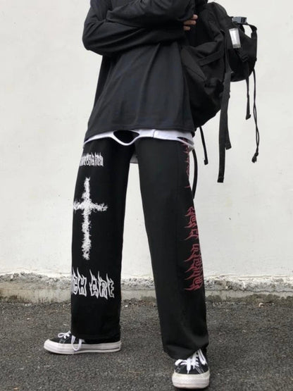 Gothic Wide Harajuku Graffiti Anime Loose Pant