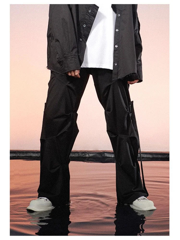 Techwear Hippie Gray Cargo Parachute Y2k Oversize Black Mopping Pant
