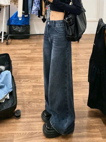 Baggy Korean Style Distressed Wide Leg Denim Harajuku Pant
