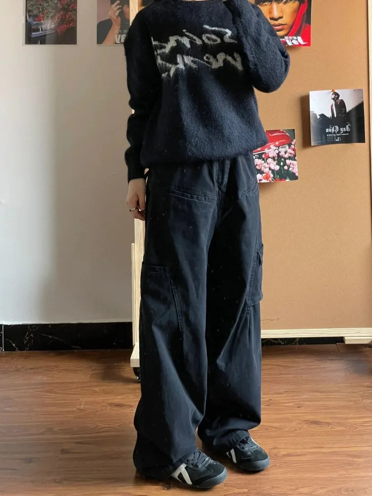 Black Cargo Japanese Oversize Grunge Pant