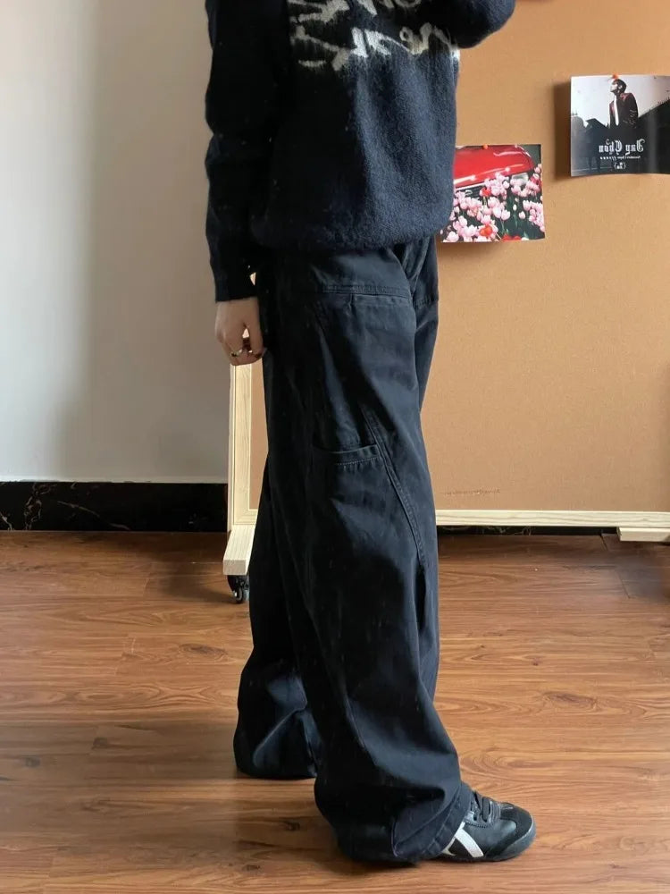 Black Cargo Japanese Oversize Grunge Pant