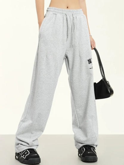 Hippie Letter Track Korean Style Jogging Sweatpants Wide Leg Pant