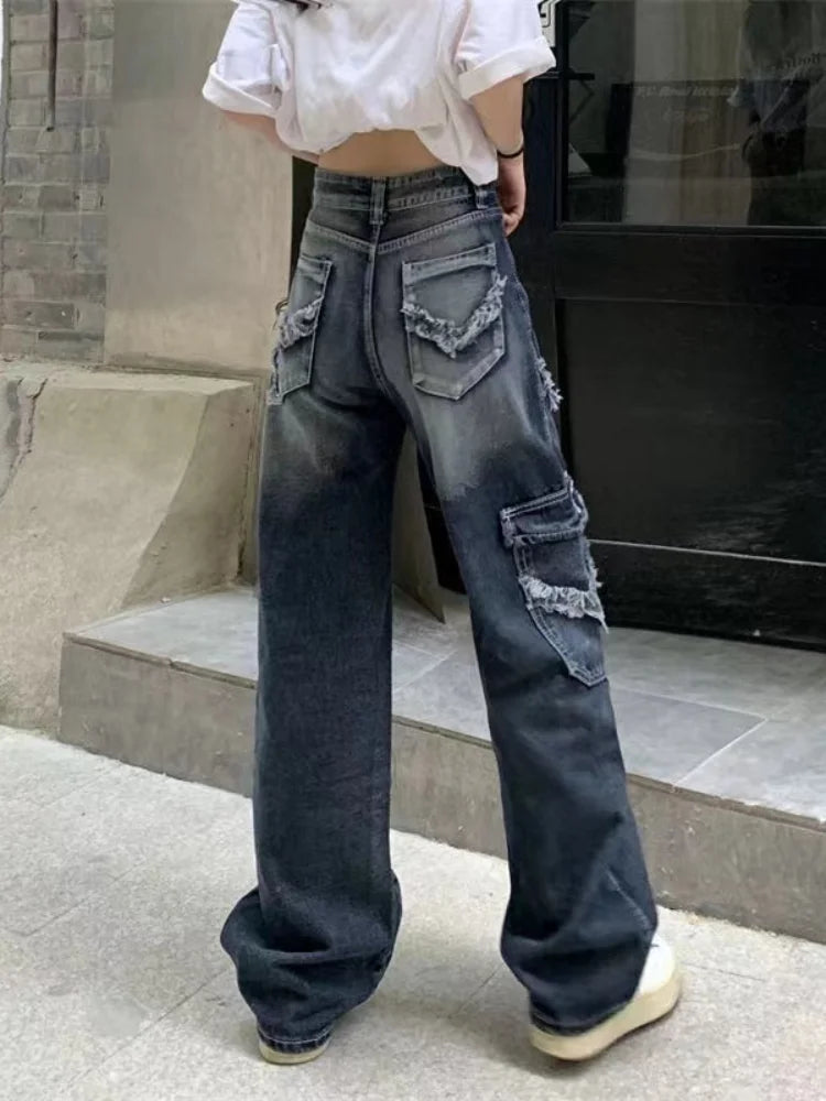 Baggy Cargo Hippie Grunge Distressed Oversized Korean Pant