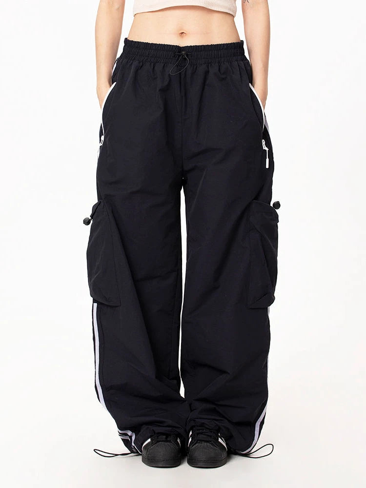 Green Cargo Y2k Striped Baggy Sweatpants Oversize Pant