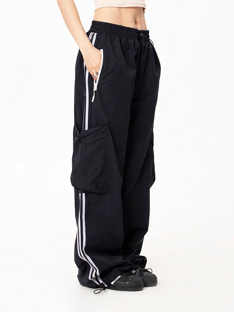 Green Cargo Y2k Striped Baggy Sweatpants Oversize Pant
