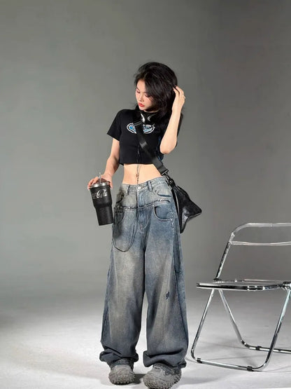 Grunge Korean Style 90s Baggy Y2k Oversize Denim Pant