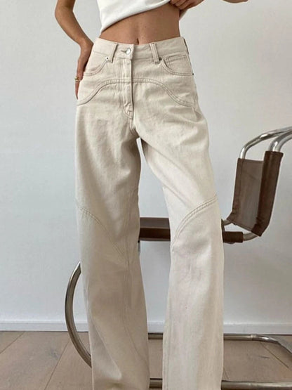 Beige Basic Cargo Y2k Oversize Loose Pant
