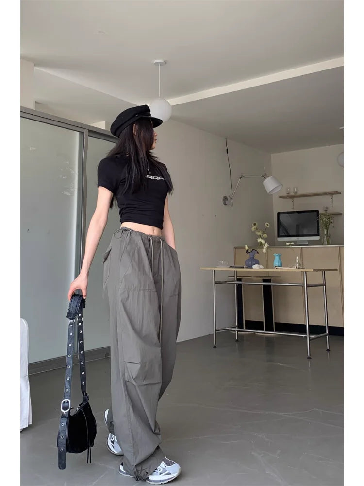 Y2k Cargo American Retro Baggy Sweatpants Oversized Kpop Hippie Pant
