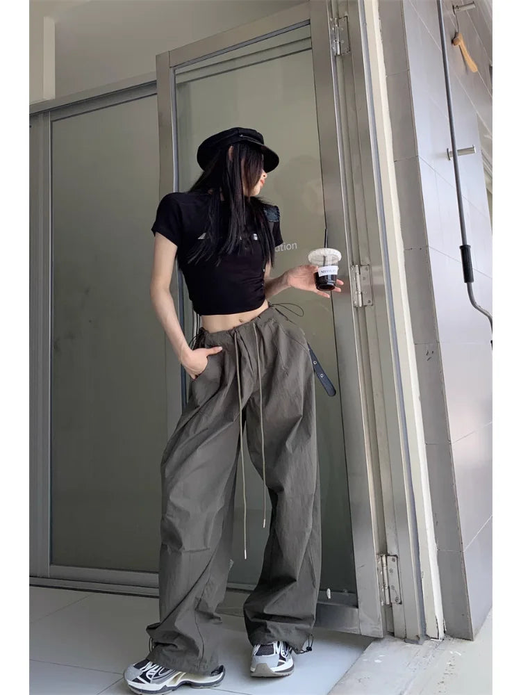 Y2k Cargo American Retro Baggy Sweatpants Oversized Kpop Hippie Pant