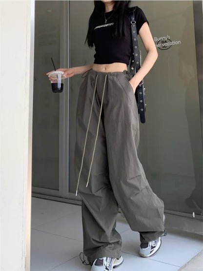 Y2k Cargo American Retro Baggy Sweatpants Oversized Kpop Hippie Pant