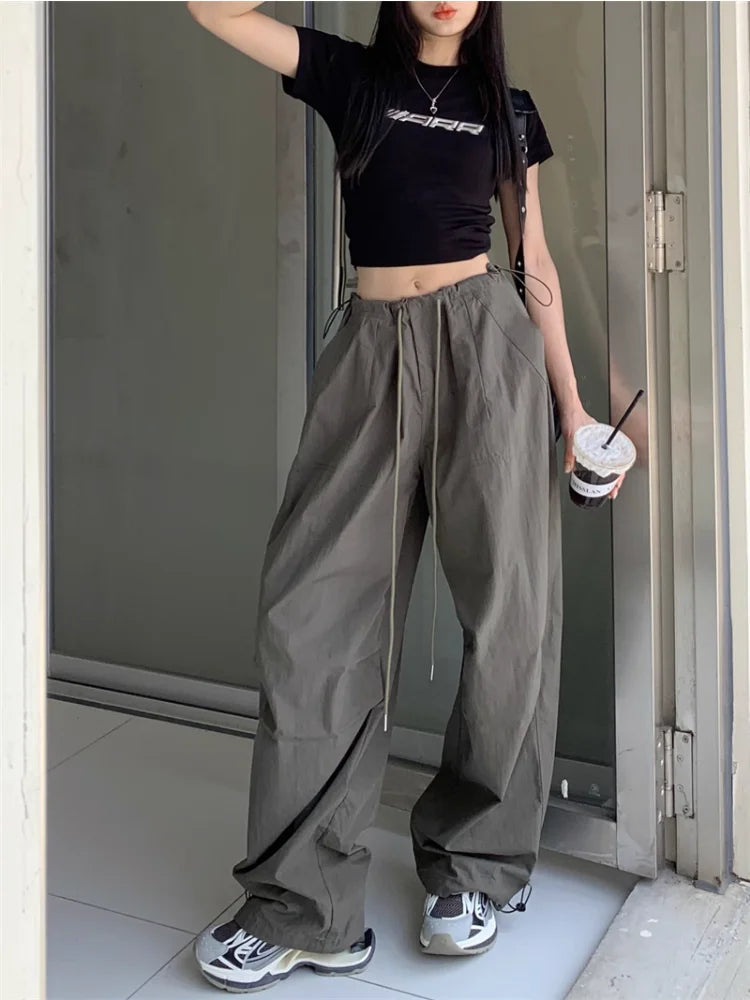Y2k Cargo American Retro Baggy Sweatpants Oversized Kpop Hippie Pant