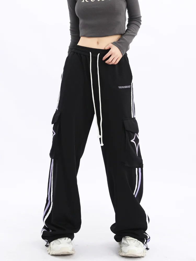 Star Oversize Black Side Stripe Jogging Pant
