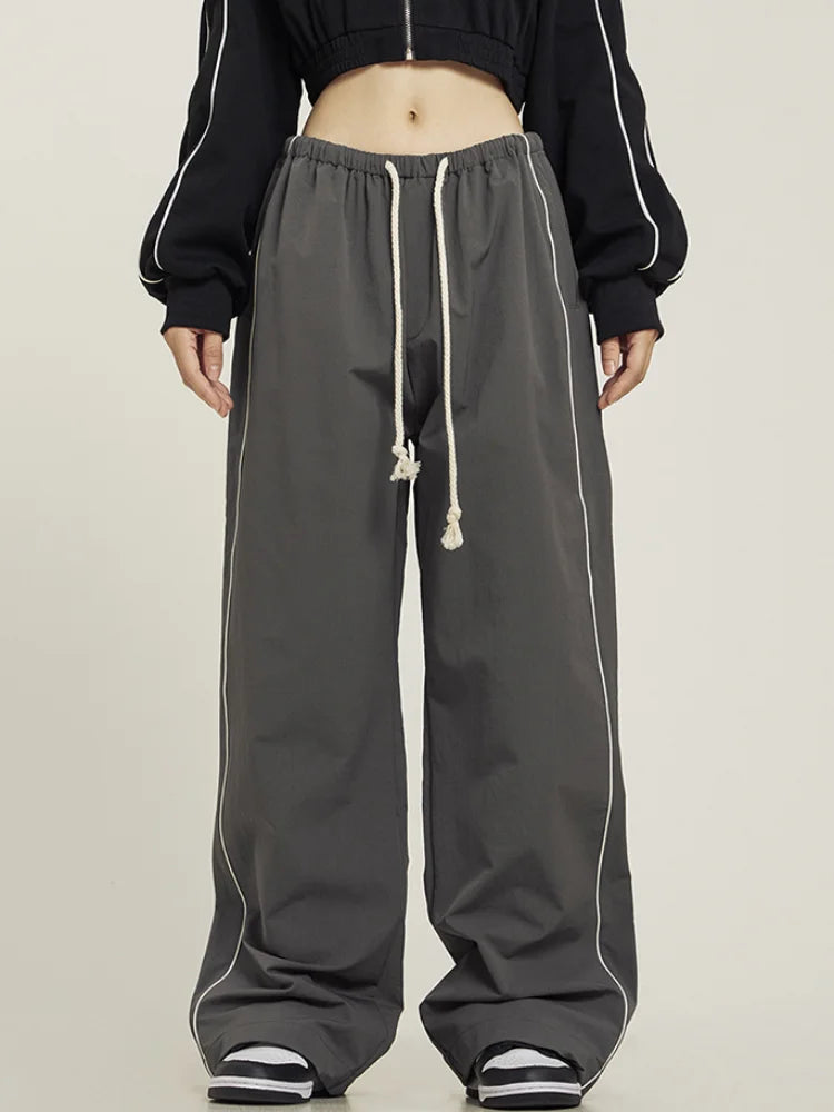 Y2k Striped Baggy Sweatpants Harajuku Techwear Cargo Wide Leg Pant