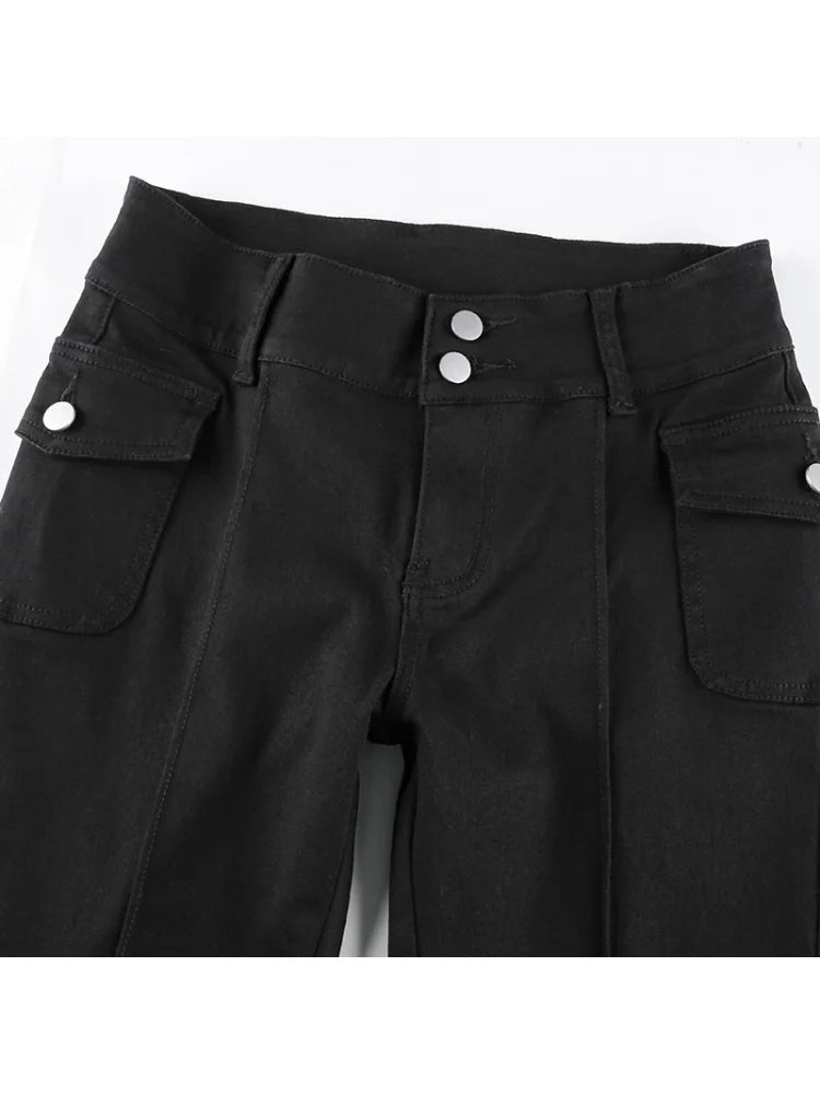 Low Rise Black 90s Y2k Harajuku Denim Pant
