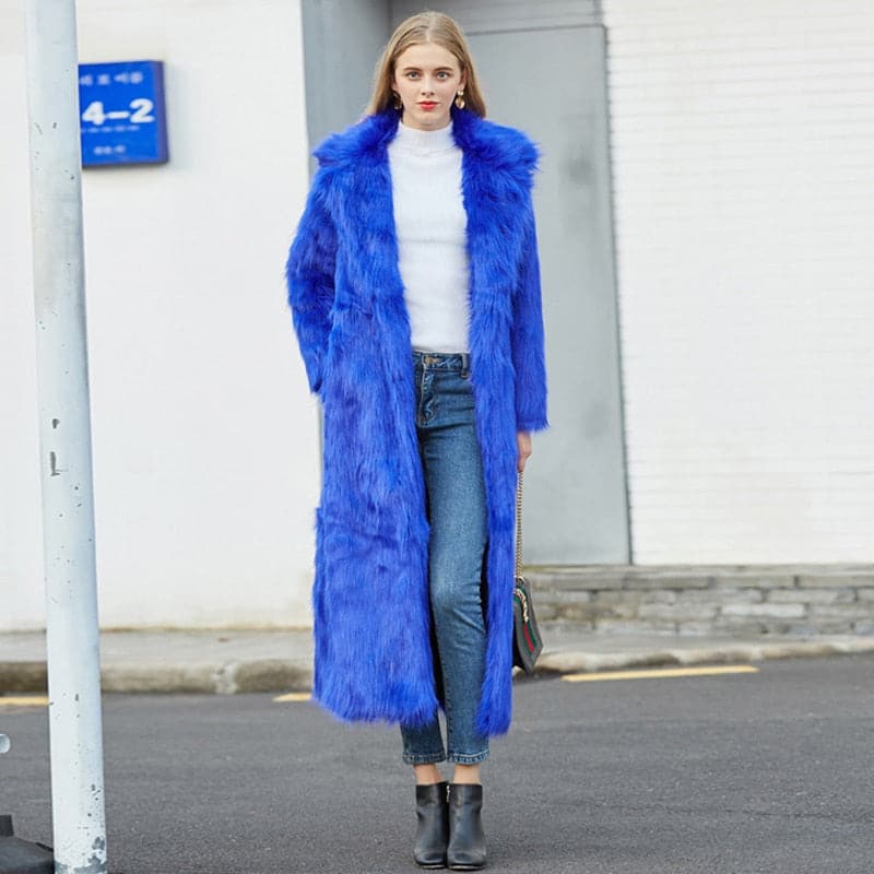 Dressbetty - High Street Long Faux Fur Coat