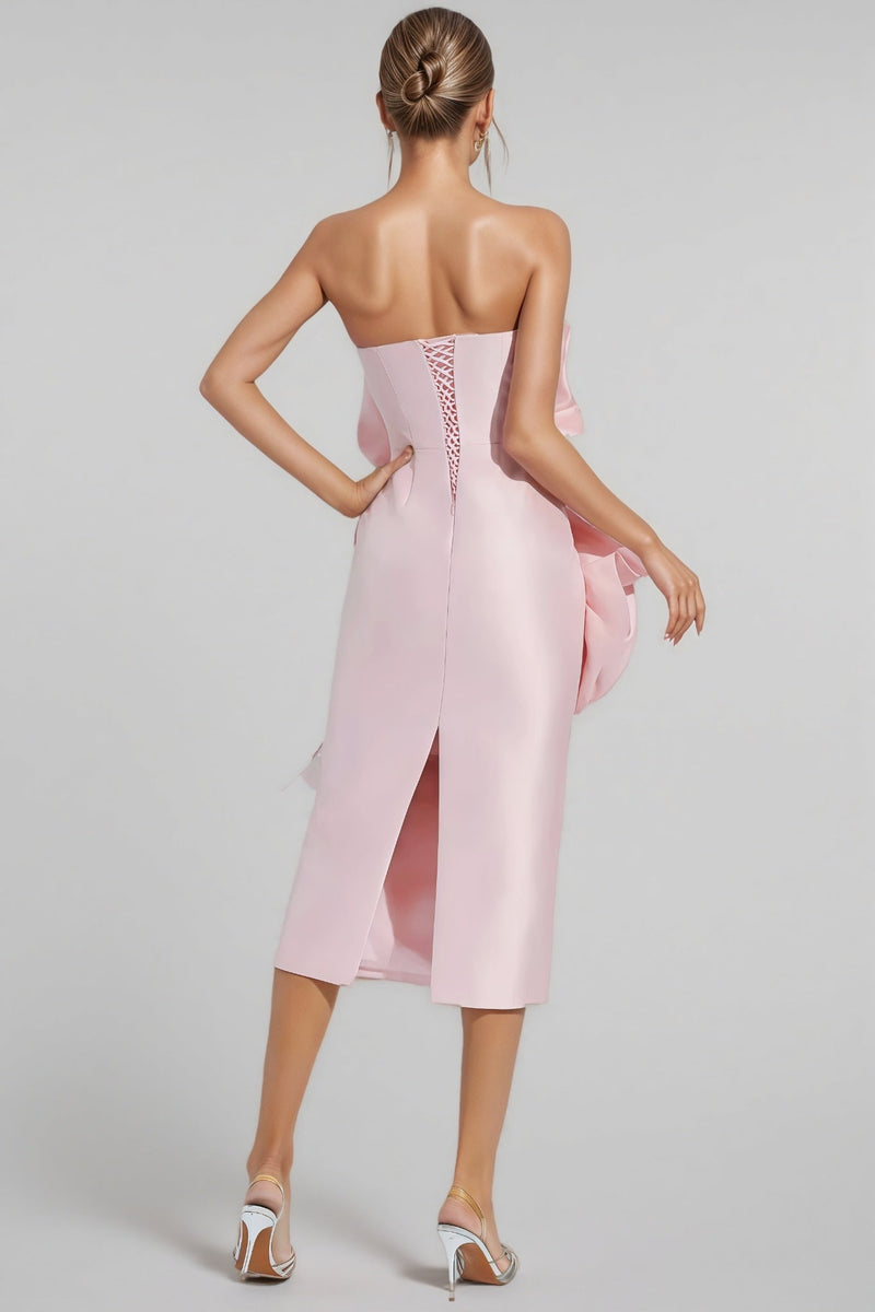 Molia Pink Strapless Midi Dress
