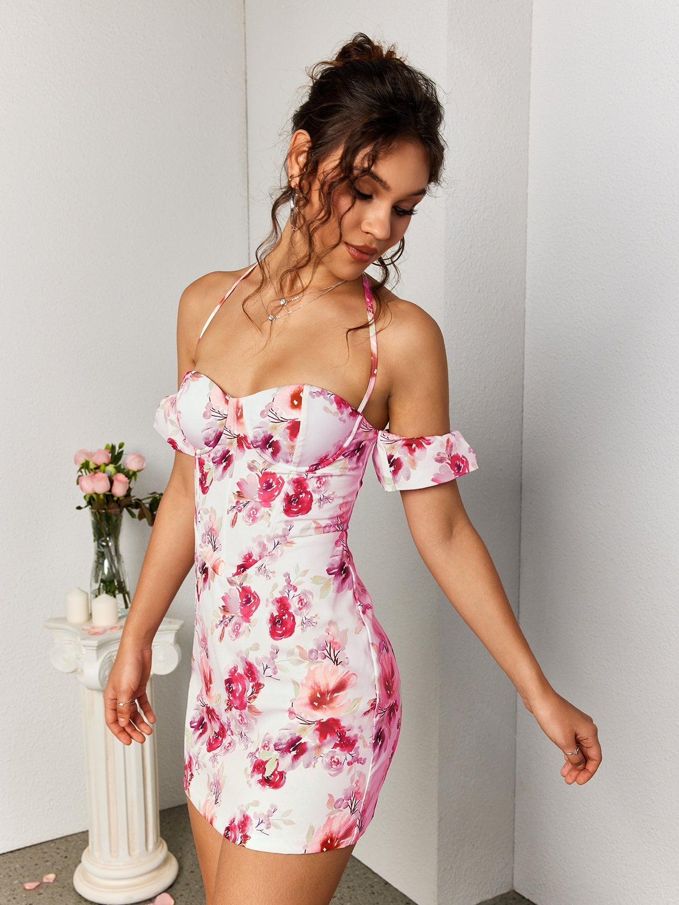 Halter Corset Mini Dress