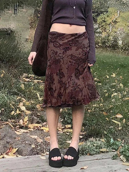 Harajuku Gothic Grunge Aesthetic Summer Print Skirt