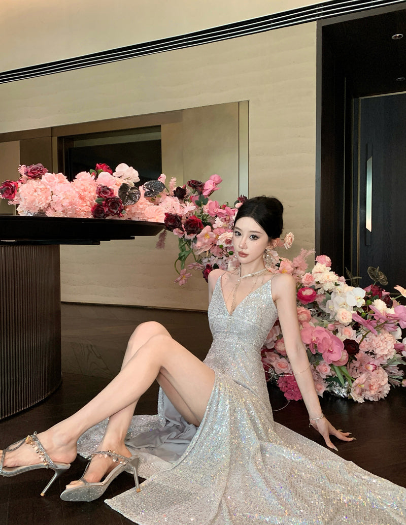 Sequin Blue Maxi Dress _ Birthday & Evening Gown