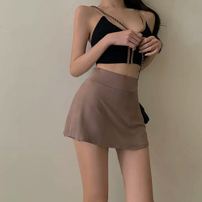 High Waist Skinny Bag Hip Short Slit Slim Fit Skirt