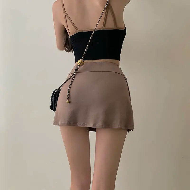 High Waist Skinny Bag Hip Short Slit Slim Fit Skirt