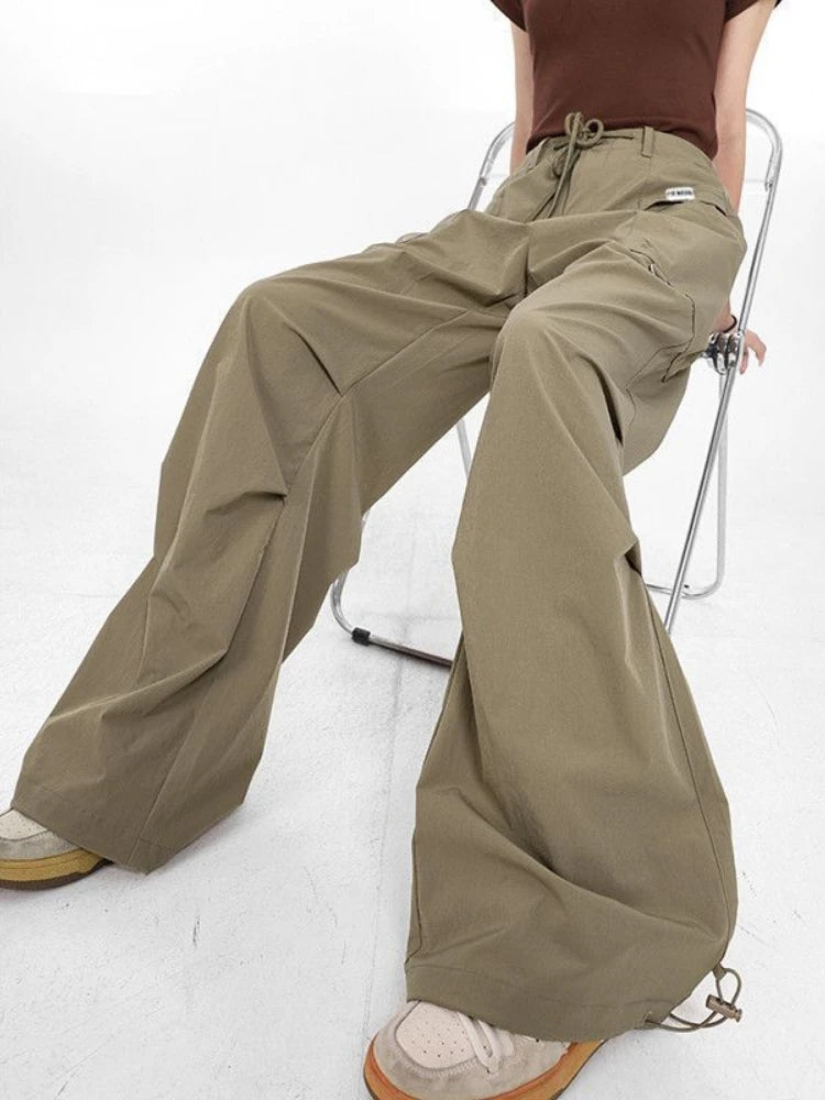 Y2k Japanese Brown Gorpcore Baggy Parachute Sweatpant