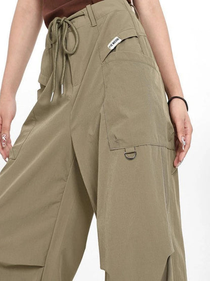 Y2k Japanese Brown Gorpcore Baggy Parachute Sweatpant