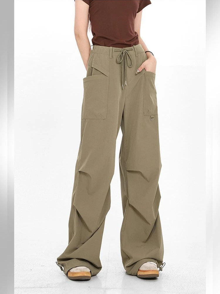 Y2k Japanese Brown Gorpcore Baggy Parachute Sweatpant
