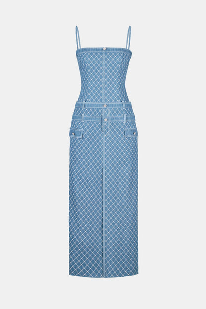 Hullar Denim String Midi Dress