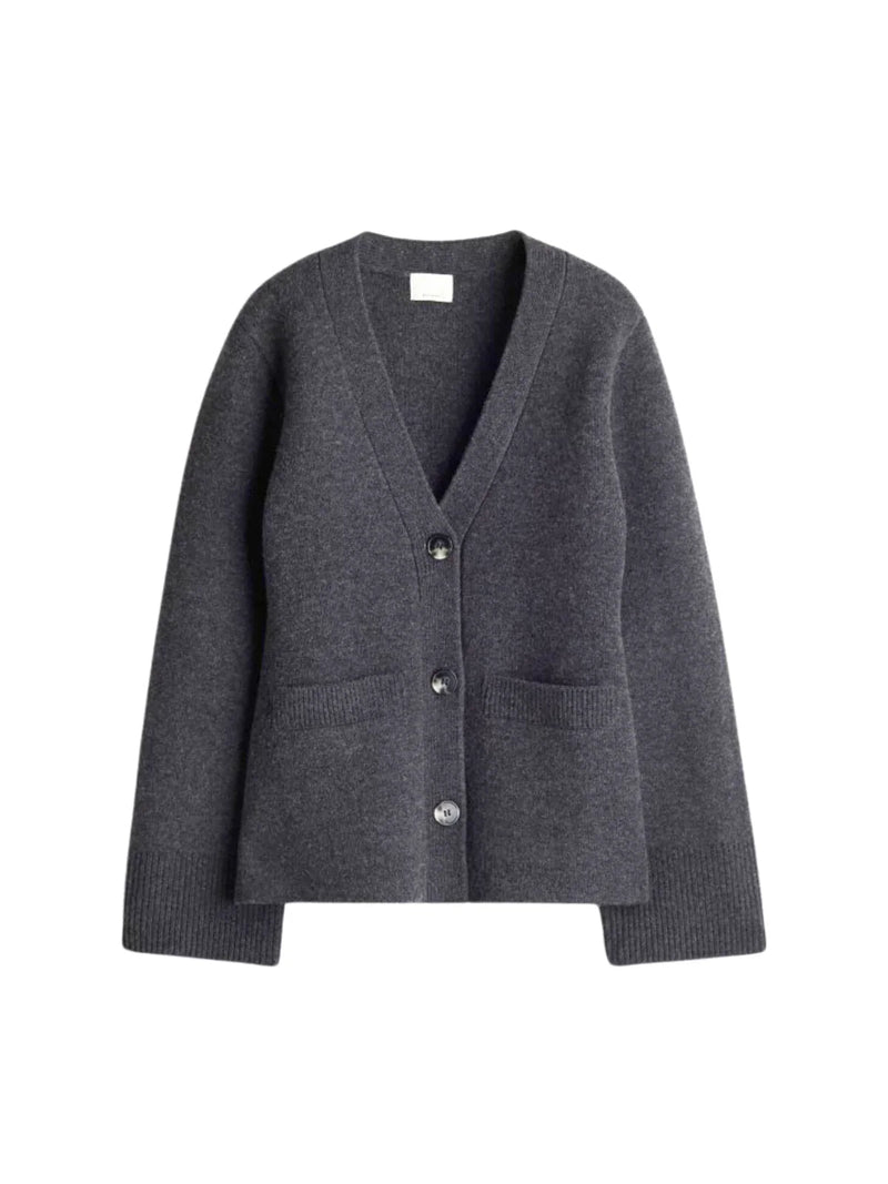 All-match V-neck Long-sleeved Knitted Cardigan