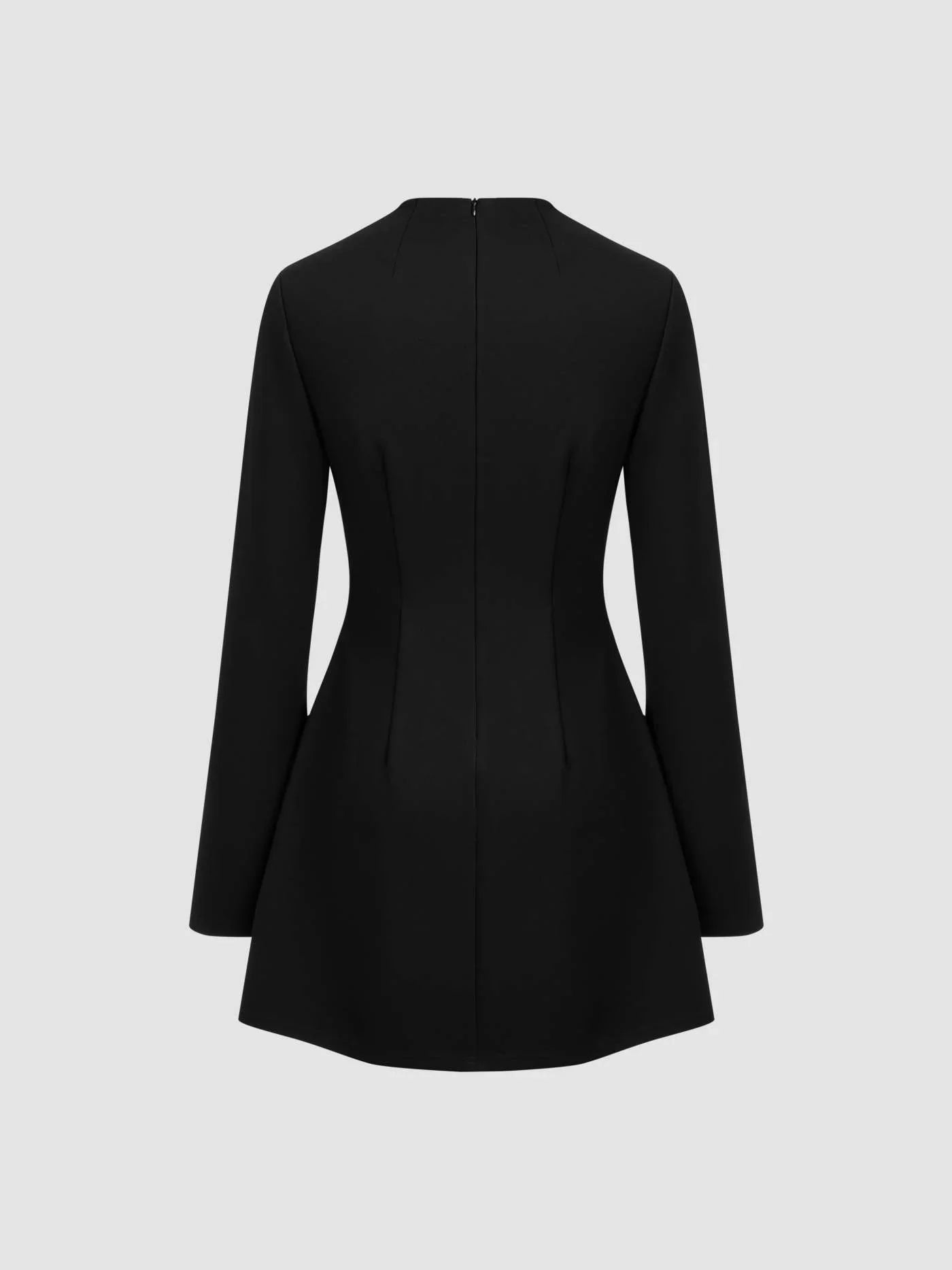 High Neck Long Sleeve Mini Dress