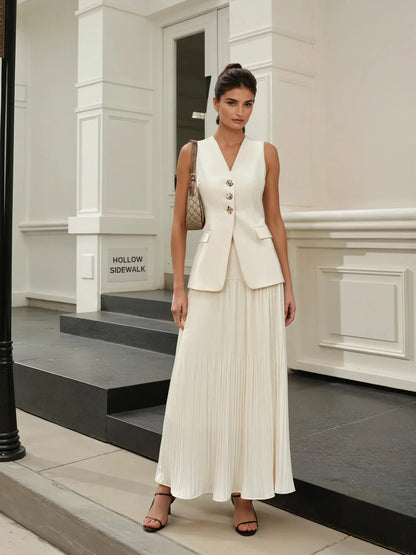 Style Mid-waist Pleated Skirt