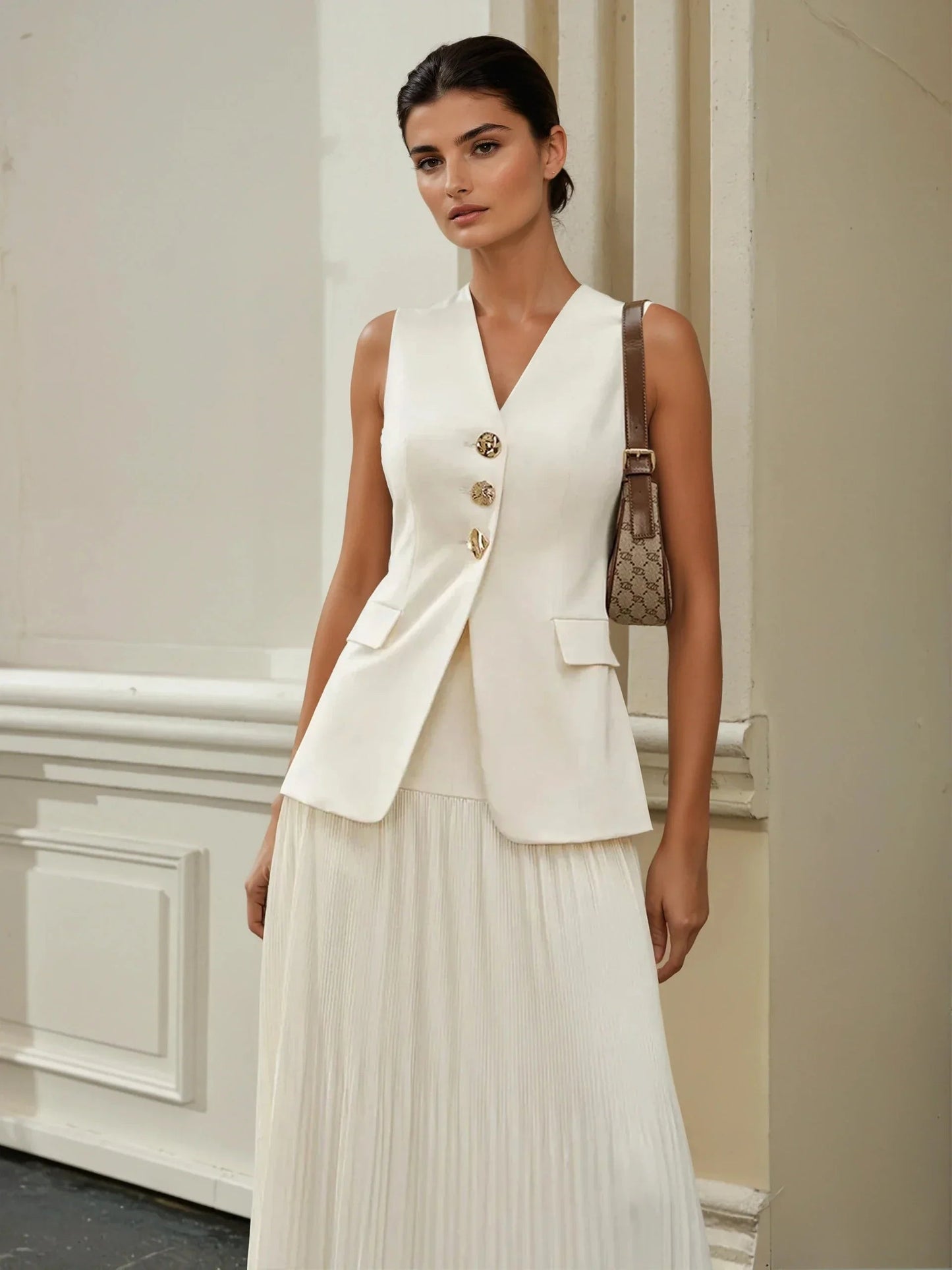 Style Mid-waist Pleated Skirt