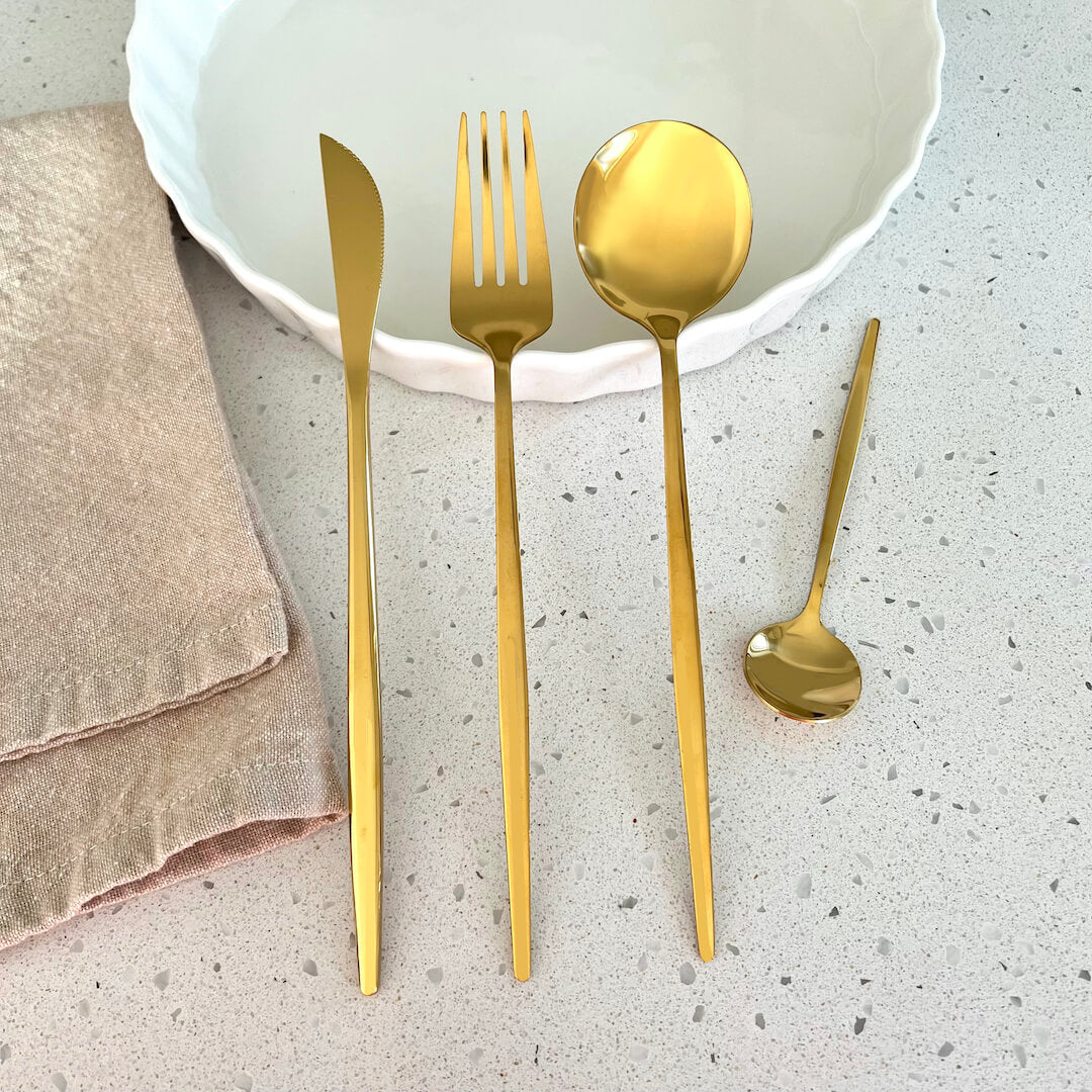 Minimalist Golden Flatware Set