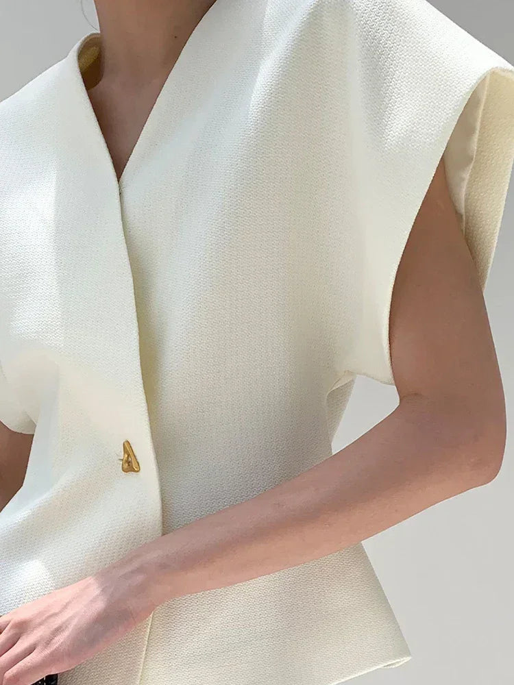 V-neck Button Down Blouse