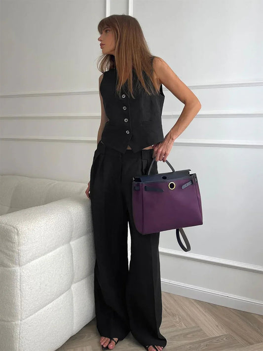Always Cotton & Linen Pants Matching Set